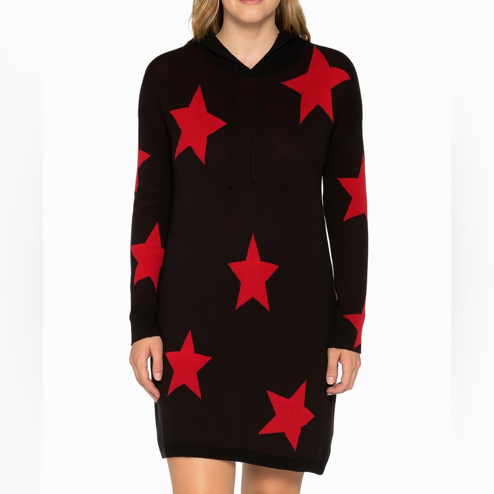Hot Topic SALE! Red Star black sweater Dress small women’s soft dressy